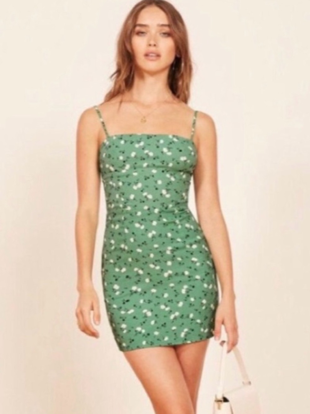 Reformation Green Floral Mini Dress - size 2